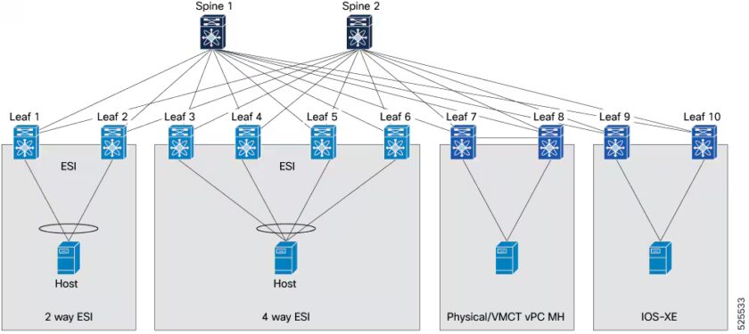 Cisco vPC and ESI A-A Multi-homing